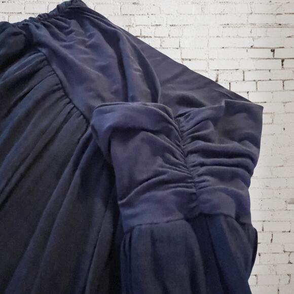 NWT Blue High Low Overlapping Center Split Wide Waistband Skirt Boho Size 1X - Picture 7 of 11